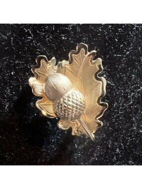 1955 Signed FAS 925 Sterling Silver Gold Vermeil Scottish Thistle Brooch EUC 1"